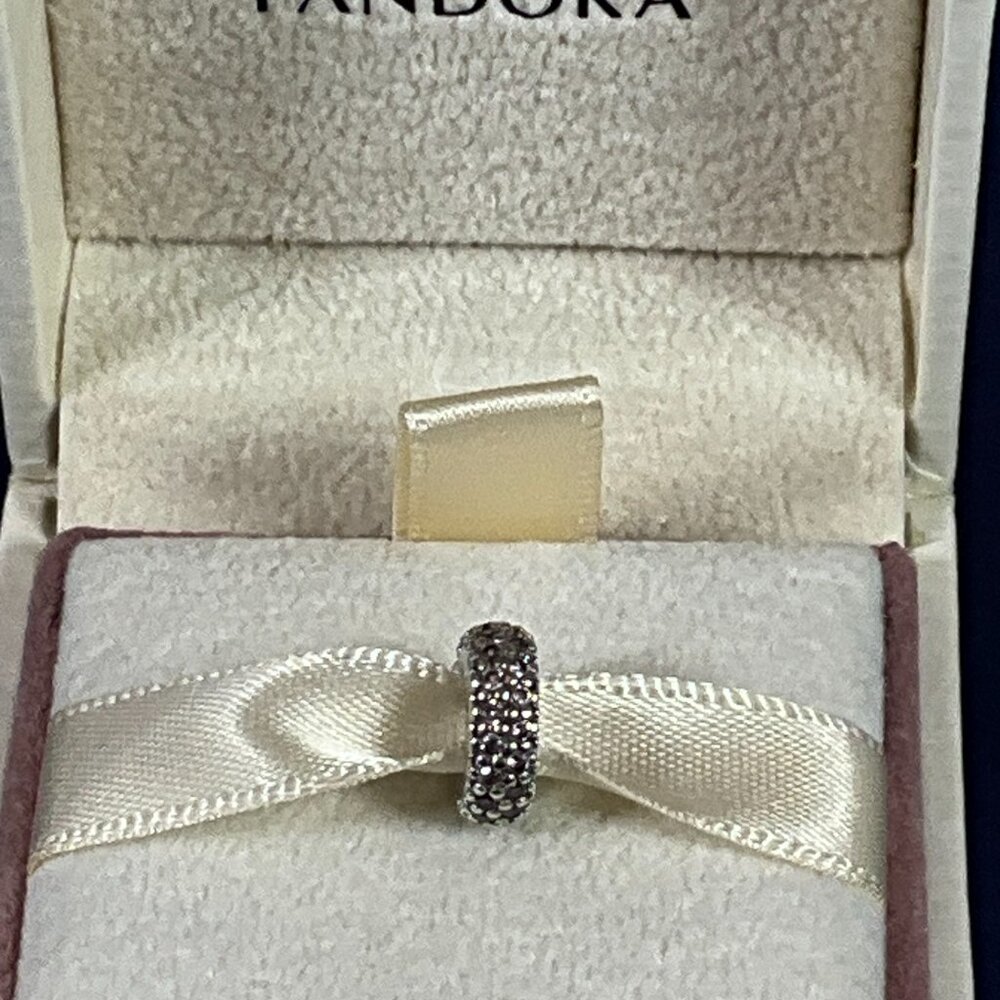 NWOT Pandora Sterling Silver Inspiration Within Pink Spacer/Charm 791359PCZ - Picture 2 of 6